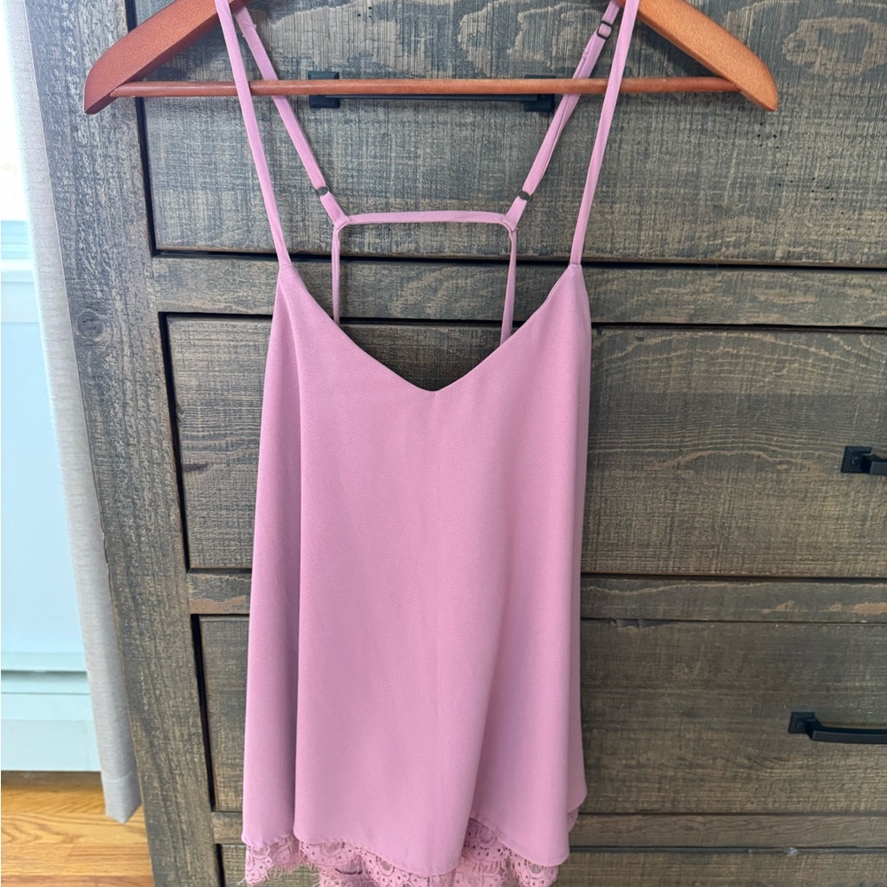 One Clothing Mauve Lace Hem Chemise